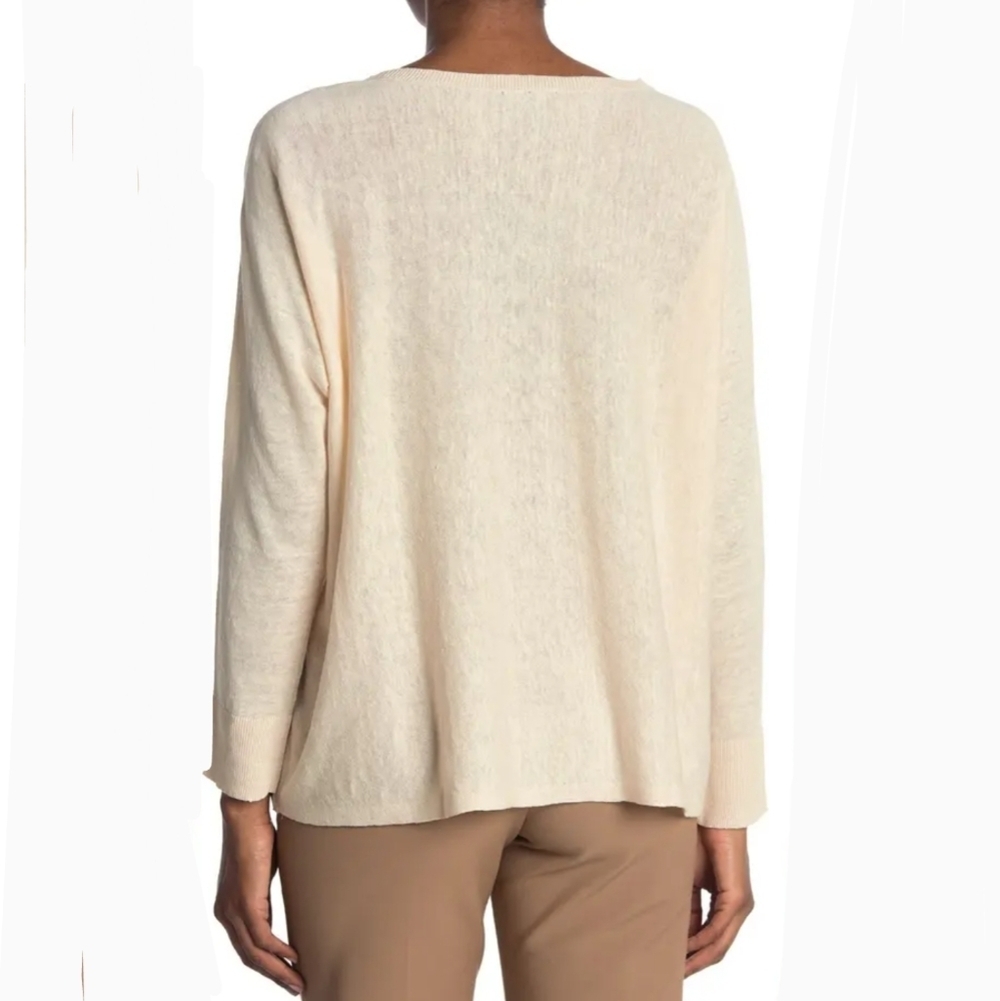 Eileen Fisher Top Pullover Lightweight Long Sleeve Cotton Linen Cedar M NWT - Picture 8 of 15